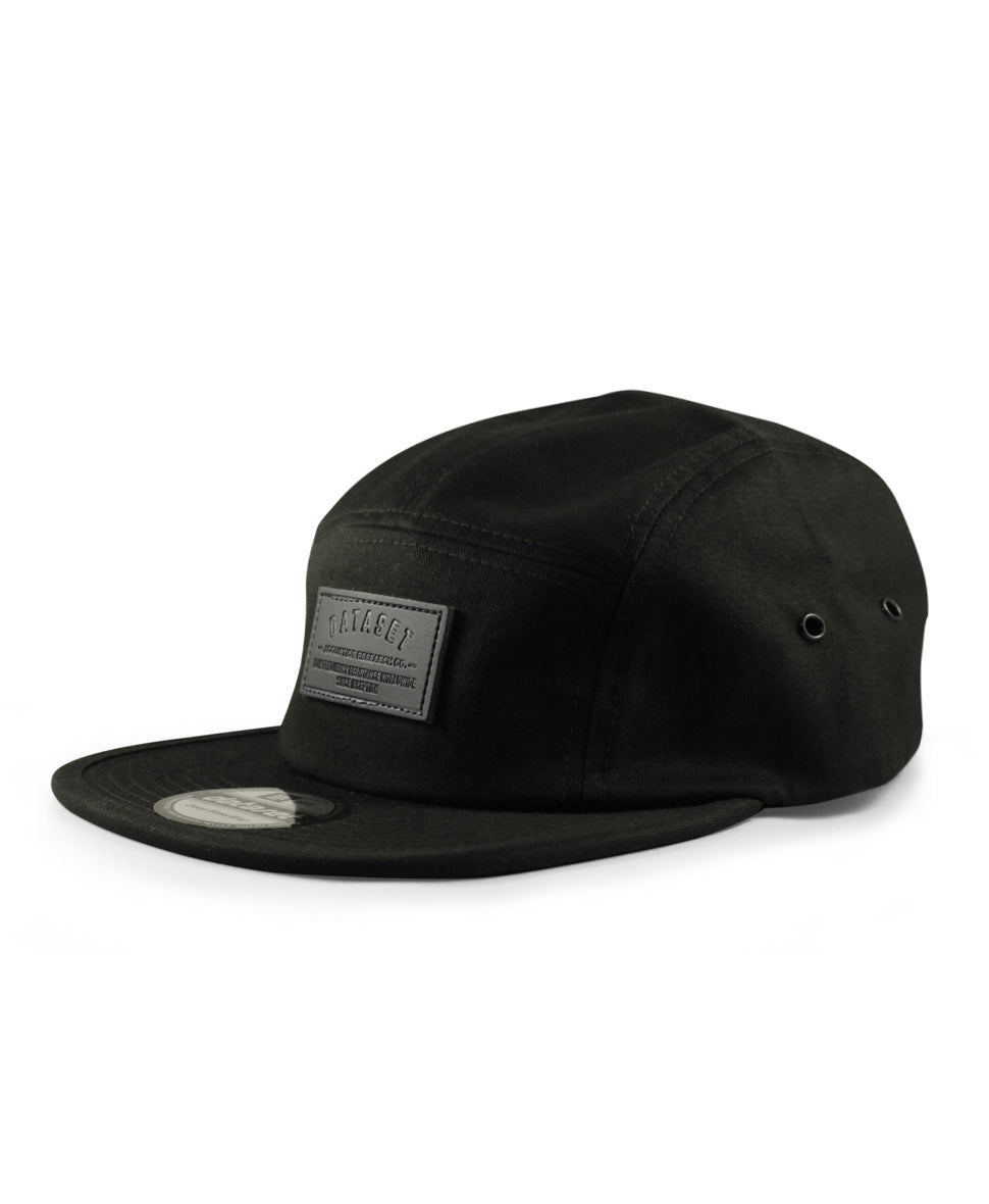 5 Panel Leather Label | Black
