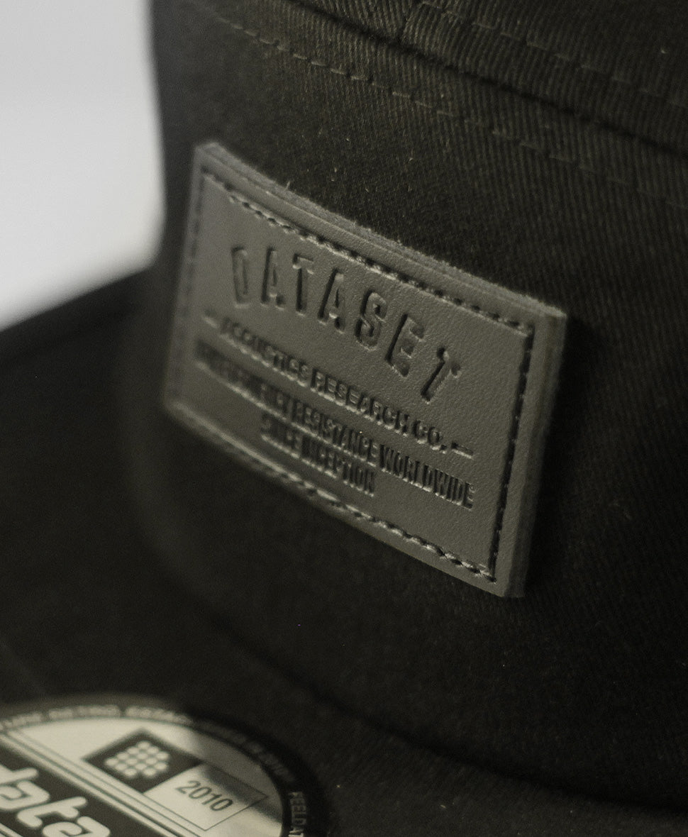 5 Panel Leather Label | Black