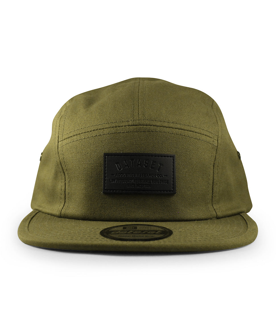 5 Panel Leather Label | Olive