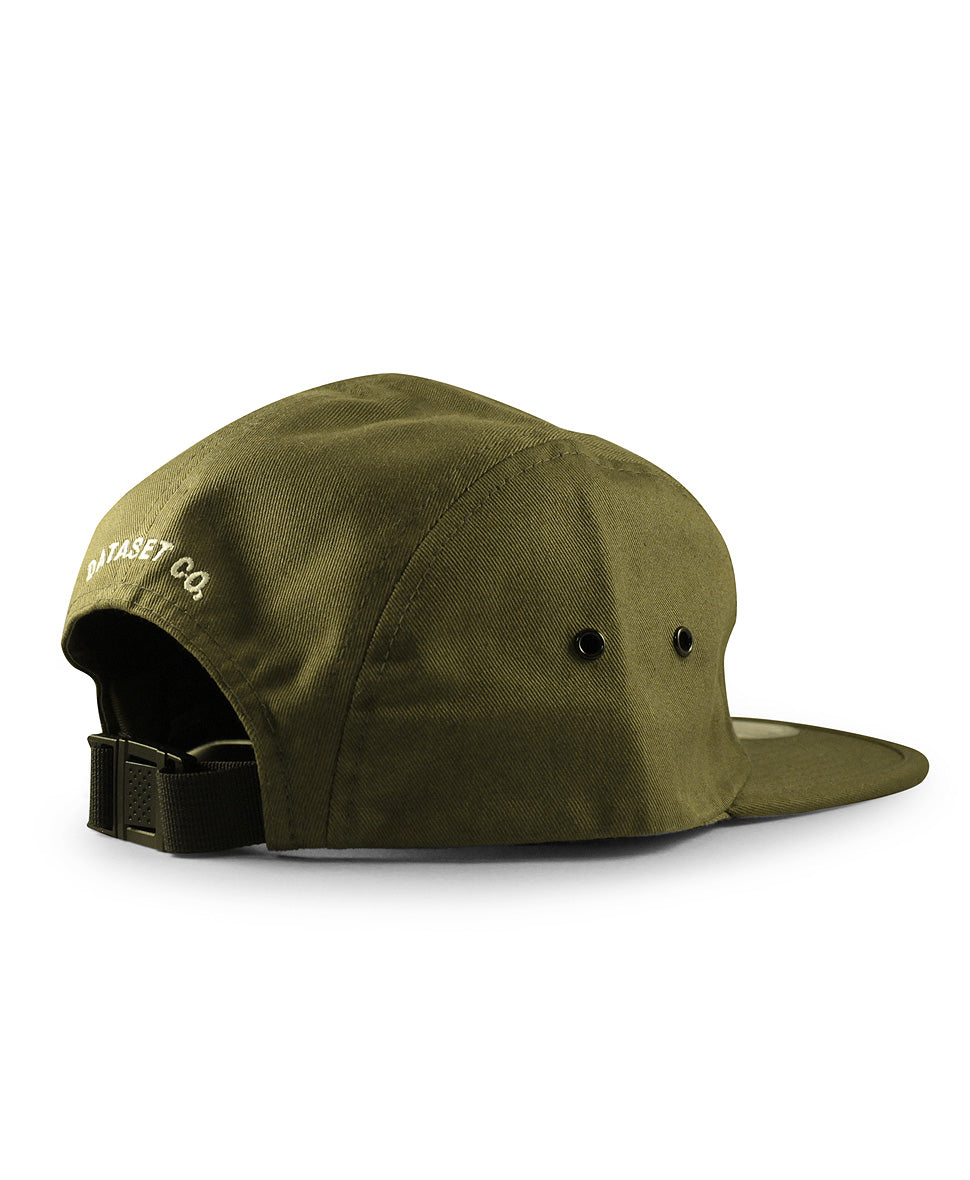 5 Panel Leather Label | Olive
