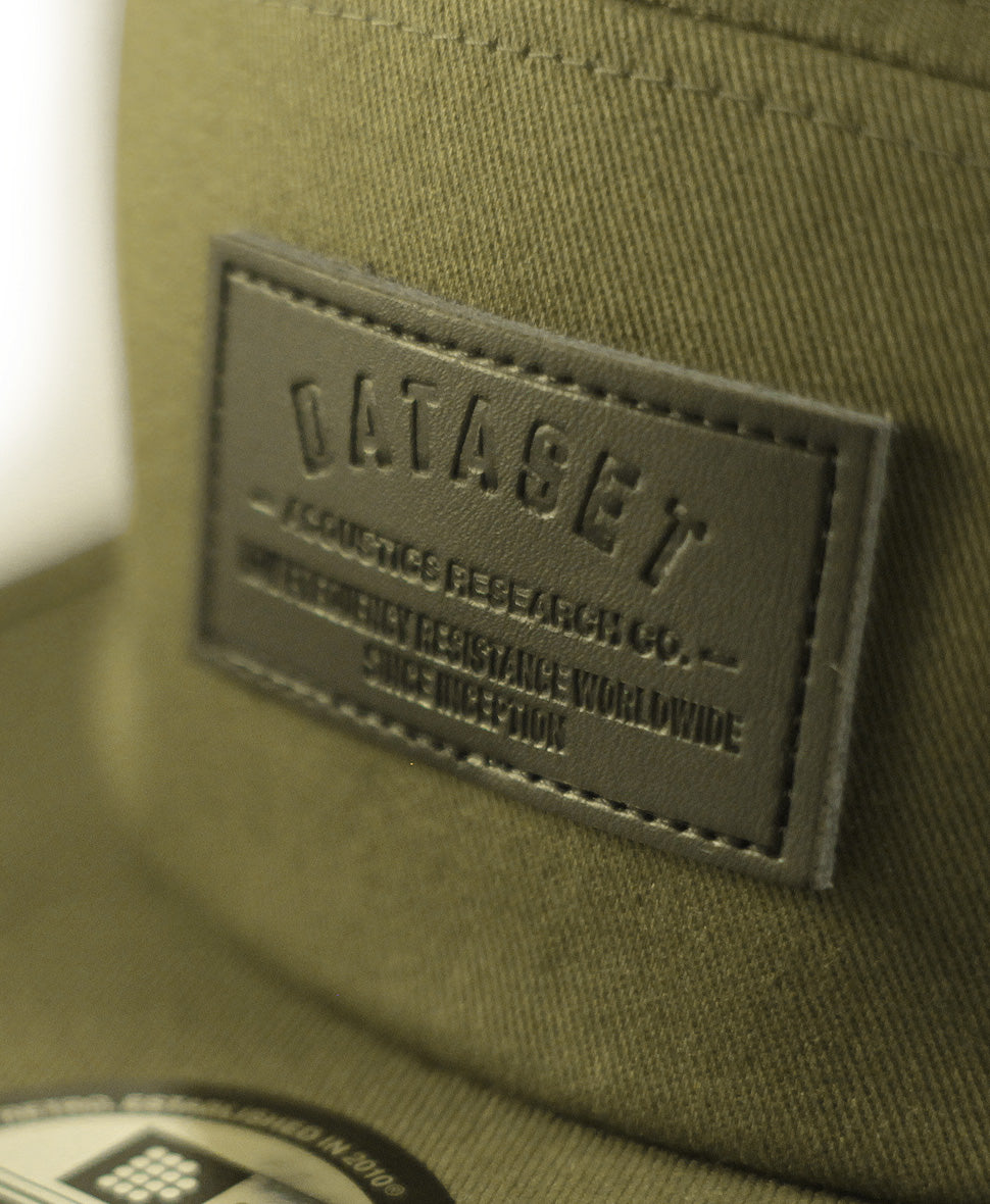 5 Panel Leather Label | Olive